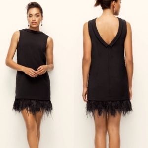 Ann Taylor size 10 black dress with feathers